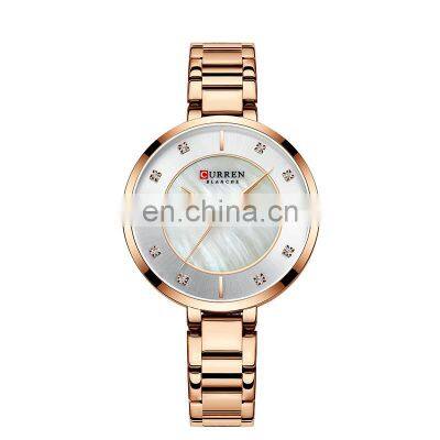 CURREN 9051 Women Bracelet Elegant Business Quartz Watches Japan Movement Stainless Steel Ladies Wristwatch