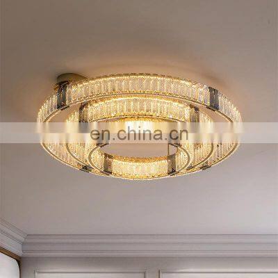 Modern Luxury LED Ceiling Lights Crystal Round Chandelier For Lobby Hotel Home Bedroom Living Room