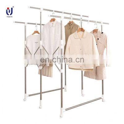 Outdoor Hotel 4 Way Laundry Baby Clothes Dry Clothing Rail Drying Rack Cloth Stand