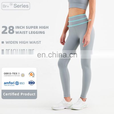 Super High Waist Sports Yoga Legging 28 Inch Belly Control Workout Gym Pant Women
