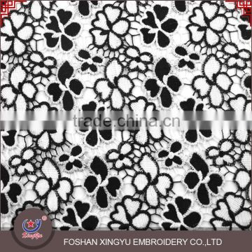 Wholesale products china black and white flower embroidered accessories water soluble lace fabric