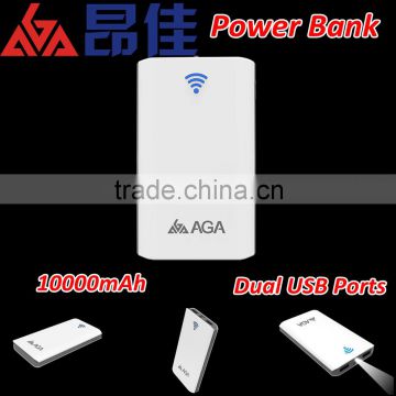 AGA smart 10000mAh power bank for iphone | portable small USB lithium battery charger | mini power supply for digital devices
