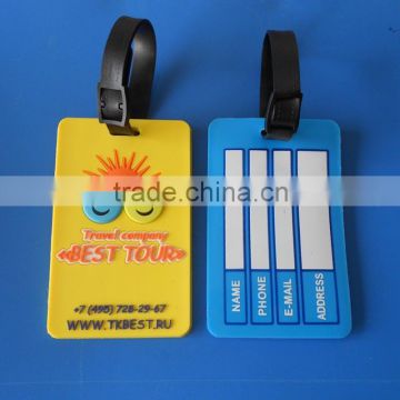 smile face high quality soft pvc luggage tag