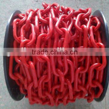 Red PE warning plastic coated chain plastic chain