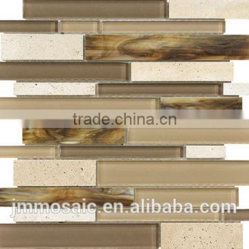 Staind Glass Mosaic, Crystal Glass Mosaic mix Marble Mosaic GB-GS903ST