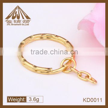 Fashion high quality gold plated ripple keyrings