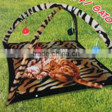 Pet Tent Mat with toys in Tiger Pattern