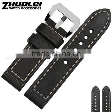Newest Design Italian Soft Calfskin Leather Watch Bracelet Black Brown 20|22|24|26mm wholesale 3PCS