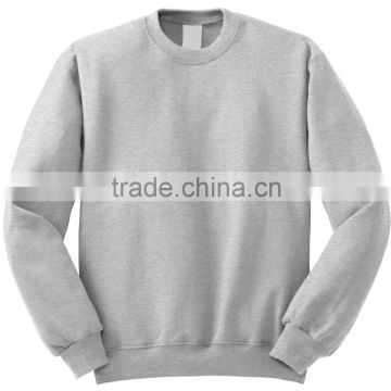 Cotton/Polyester Men's Pullover Round Neck Sweat Shirt in Silver Grey Color