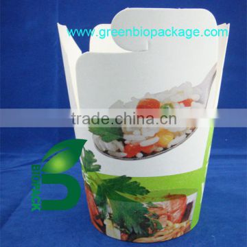 Lunch bento box Disposable paper noodle box with pla iner lining