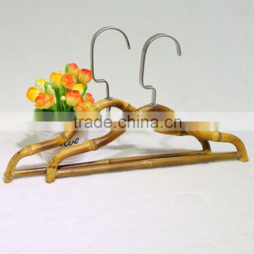 Bamboo natural wood hangers with metal hook
