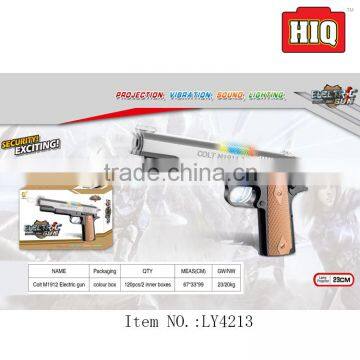 cool flashing and sound B/O happy kid plastic toy gun for sale