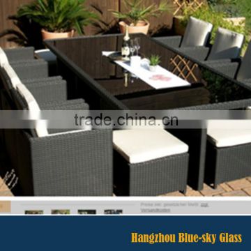 5mm silkscreen print tempered glass for outdoor furniture