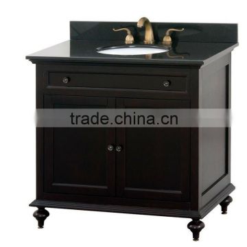 36" traditional expresso color solid wood bathroom cabinet vanity