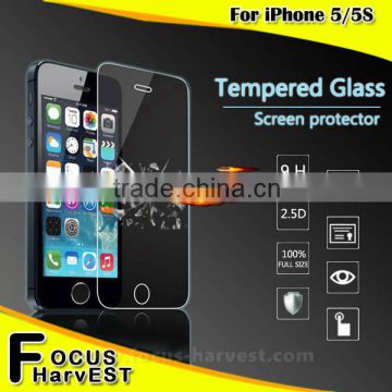 2016 competitive tempered glass price 0.3mm 2.5D 9h 99% Transparent Matte waterproof cell phone screen protector For iPhone 5 5s
