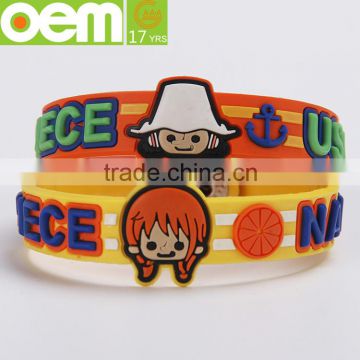 cute silicone embossed fill bracelet