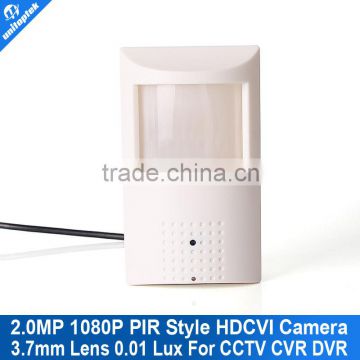 HDCVI PIR Detector Style Camera HD 2.0 Megapixel 1080P 3.7mm Lens 0.01 Lux For 2MP HD-CVI Camera