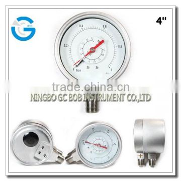 4 inch all stainless steel high quality differential pressure price of pressure gauge