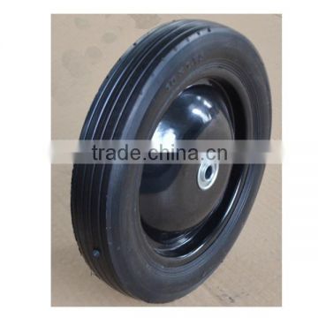 10x1.75 inch semi pneumatic rubber wheel with rib tread and steel rim