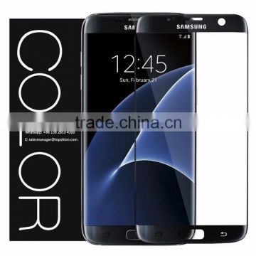 Full screen 3d curved edge silk printing color tempered glass film for samsung galaxy s7 edge