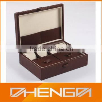 High quality factory customized made empty brown elegant leather watch box (ZDS-JS1411)