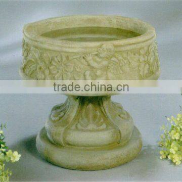 Garden Round Decorative Natural Stone Birdbath For Garden Decoration