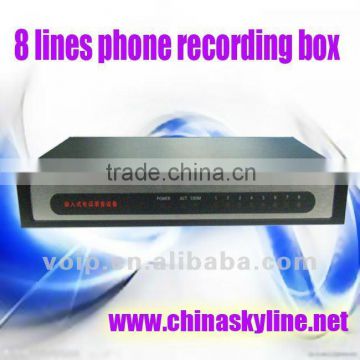 Hot sales /TYH636 / 8 lines phone call recording system,voice recorder box ,work without power