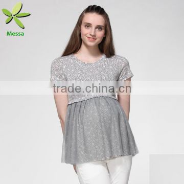 Factory Price New design white blouse uniforms for pregnant women
