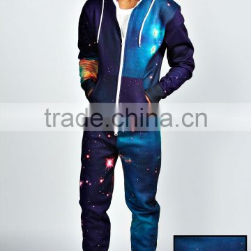 outer space sublimation print hoodie footless onesie