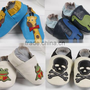 wholesale 2016 fashion owl soft real leather baby shoes