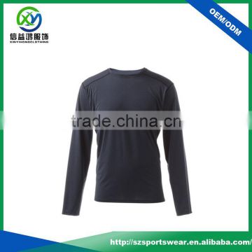 New design Polyester blend mesh Lightweight Black Long Sleeve Sport T-shirt