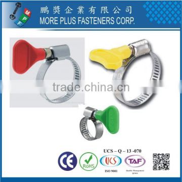 Made in Taiwan Strong Stainless Steel Schlauchklemmen Flexible Butterfly Handle Type Hose Clamp
