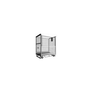Forklift Stacked Wire Security Cages With Steel Plate Deck For Parcel Collection