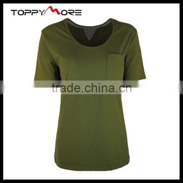 T092-1666GO New Style 95 %Cotton 5% Elastane t shirt OEM Green Olive T shirt Cotton