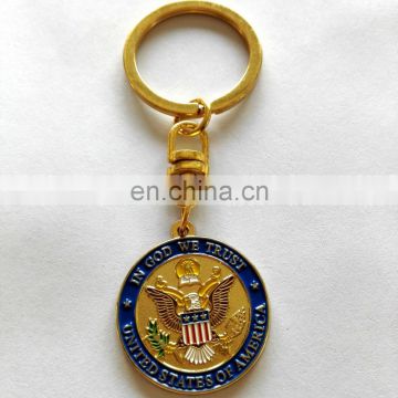 Metal gold personalized logo key chain