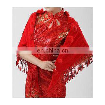 triangle scarf with fringe with pom-pom 160*70cm lady's scarf woman triangular shawl triangle lace scarf