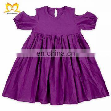 Comfy And Cool Girl Kids Blank Solid Color Cotton Cut-Sleeve 3-5 Year Old Girl's Dress