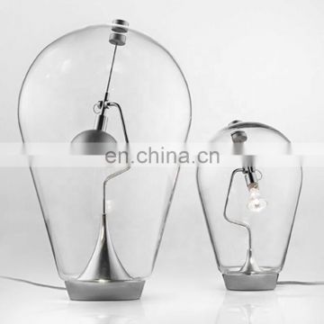 Mid Century nordic style creative Studio Italia Design Blow bubble clear glass Led table desk lamp