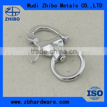 Factory price stainless steel swivel snap shackle with round ring