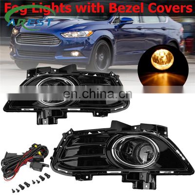 Complete Set Front Fog Lights Fog lamp Kit with Bezel Covers and Wiring For Ford for Fusion for Mondeo 2013 2014 2015 2016