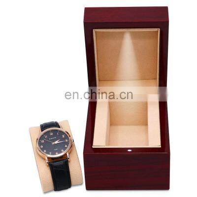 Custom logo Stock Wholesale Luxury High End Single Glossy Piano Wooden Watch Gift box