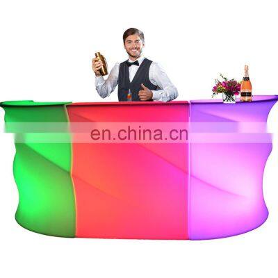 events party nightclub entertainment rental modern reception bar LED counter glow furniture rechargeable illuminated bar counter