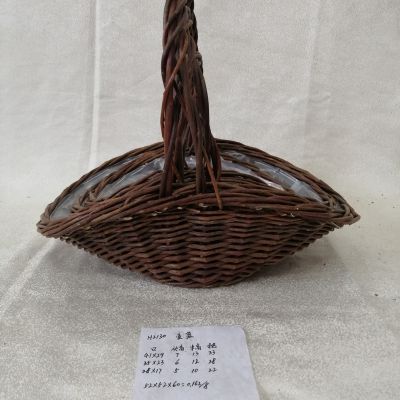 Factory Hot Sale Brown Color Multifunctional Chinese Woven Willow Basket