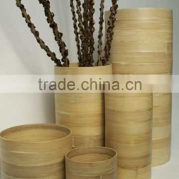 High quality best selling eco friendly spun bamboo natural laccquer tube vase from Vietnam