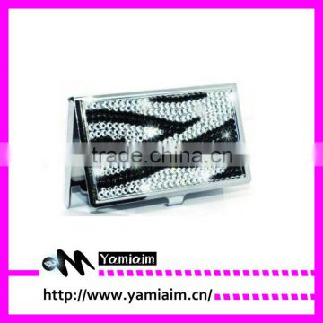 Yiwu Supplier Office Rhinestone zebra girls Bling credit card holder custom design