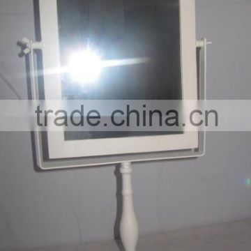 110819W-2 Wholesale white metal desktop make up flat mirror