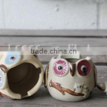 Ceramic decorative owl shape ashtray