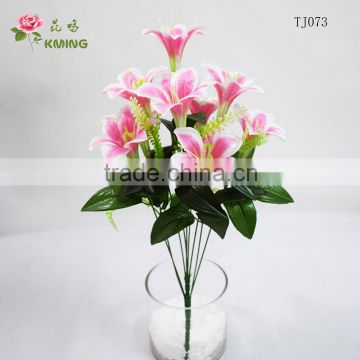 artificial 9 heads costume plastic lily flower