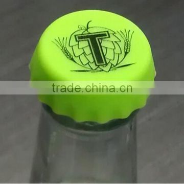 beer saver reusable silicone printed beer bottle cap for sale