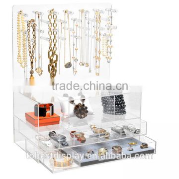 Acrylic jewelry & cosmetic storage display boxes, multi-drawer jewelry box
